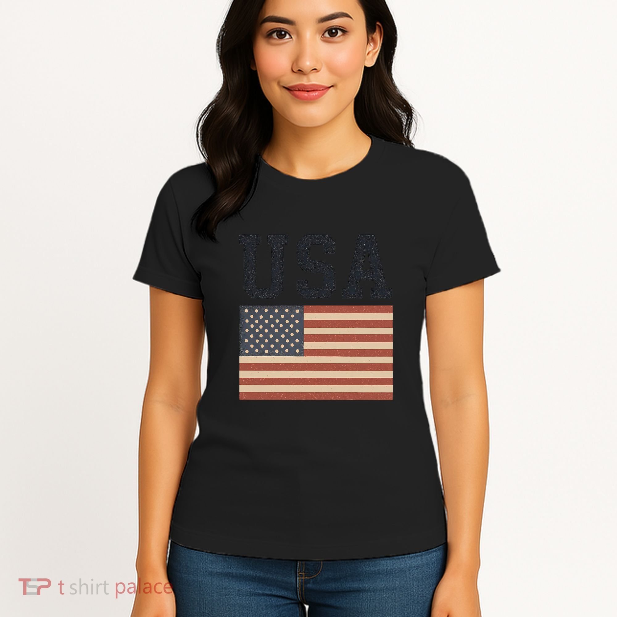 USA Flag Graphic Women's T-Shirt