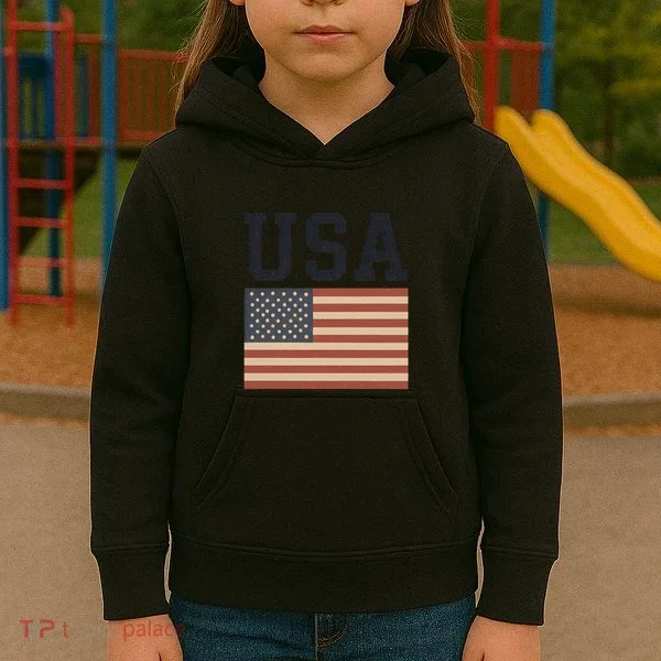 USA Flag Graphic Kids Hoodie