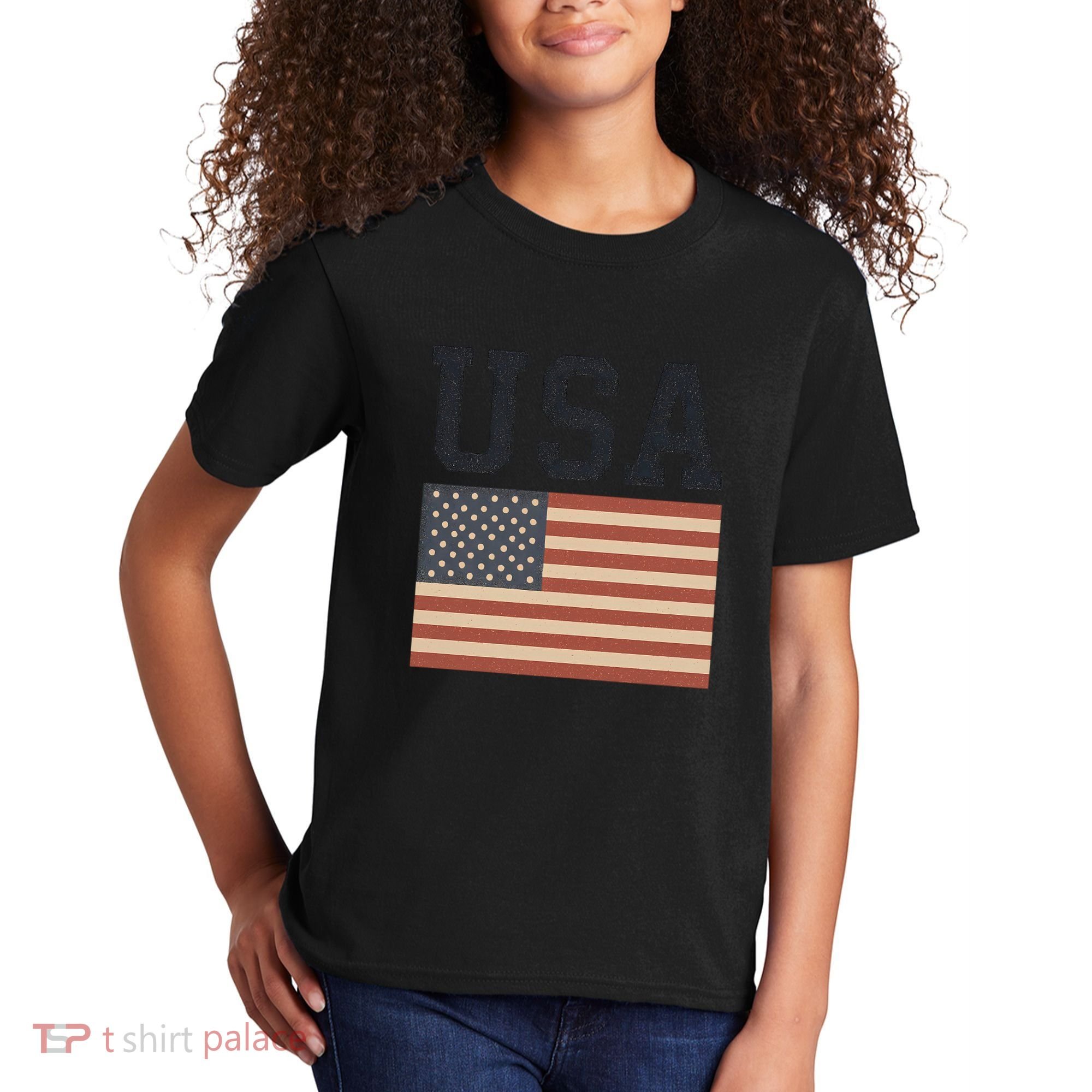 USA Flag Graphic Kids T-Shirt