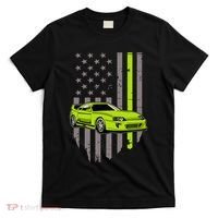 Usa Flag Green Mk4 Jdm Tokyo Supra Drift Car Street Racing T-Shirt thumb 0