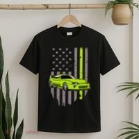 Usa Flag Green Mk4 Jdm Tokyo Supra Drift Car Street Racing T-Shirt thumb 2