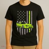 Usa Flag Green Mk4 Jdm Tokyo Supra Drift Car Street Racing T-Shirt thumb 3