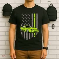 Usa Flag Green Mk4 Jdm Tokyo Supra Drift Car Street Racing T-Shirt thumb 6