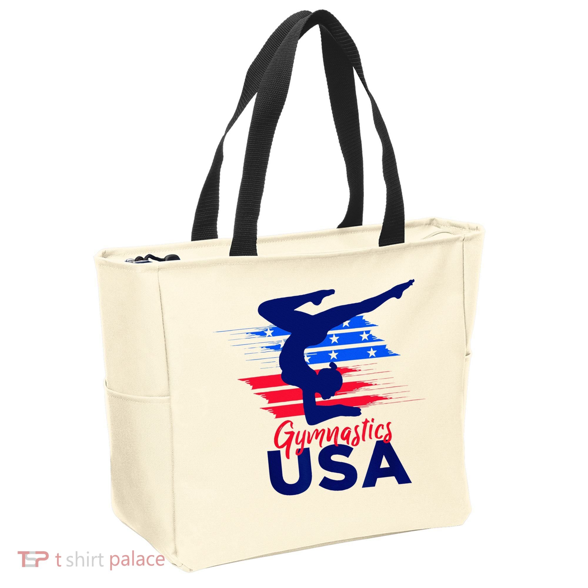 Usa Flag Gymnastics Usa Support Tote Bag