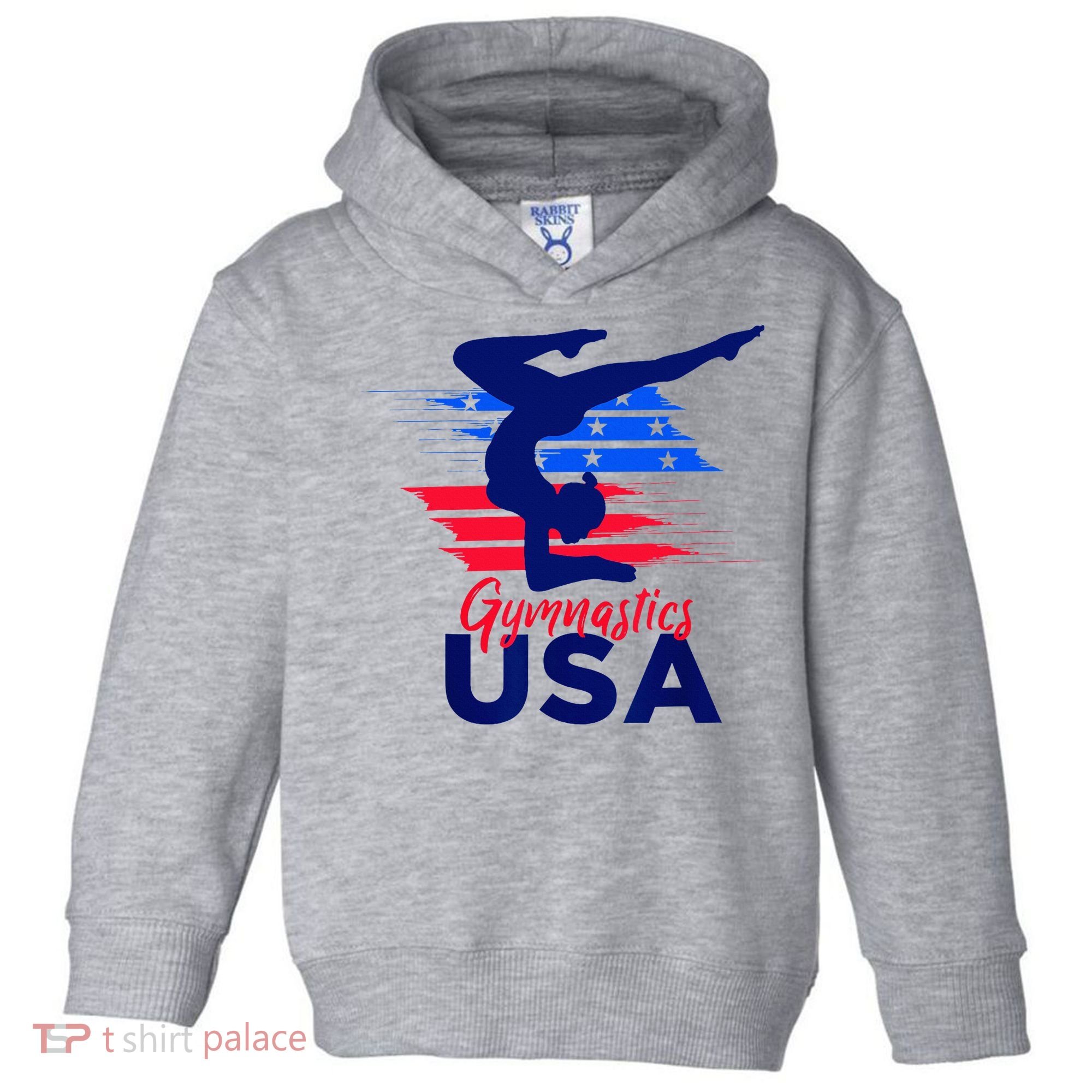 Usa Flag Gymnastics Usa Support Toddler Hoodie
