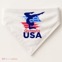 Usa Flag Gymnastics Usa Support USA-Made Doggie Bandana thumb 0