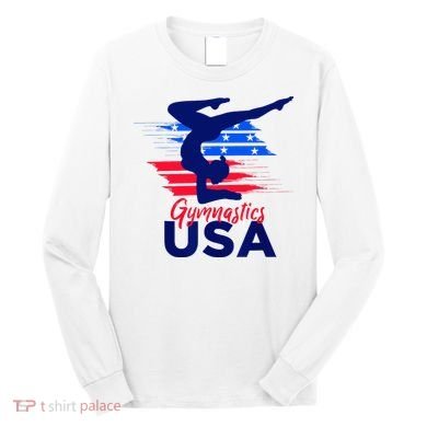 Usa Flag Gymnastics Usa Support Long Sleeve Shirt
