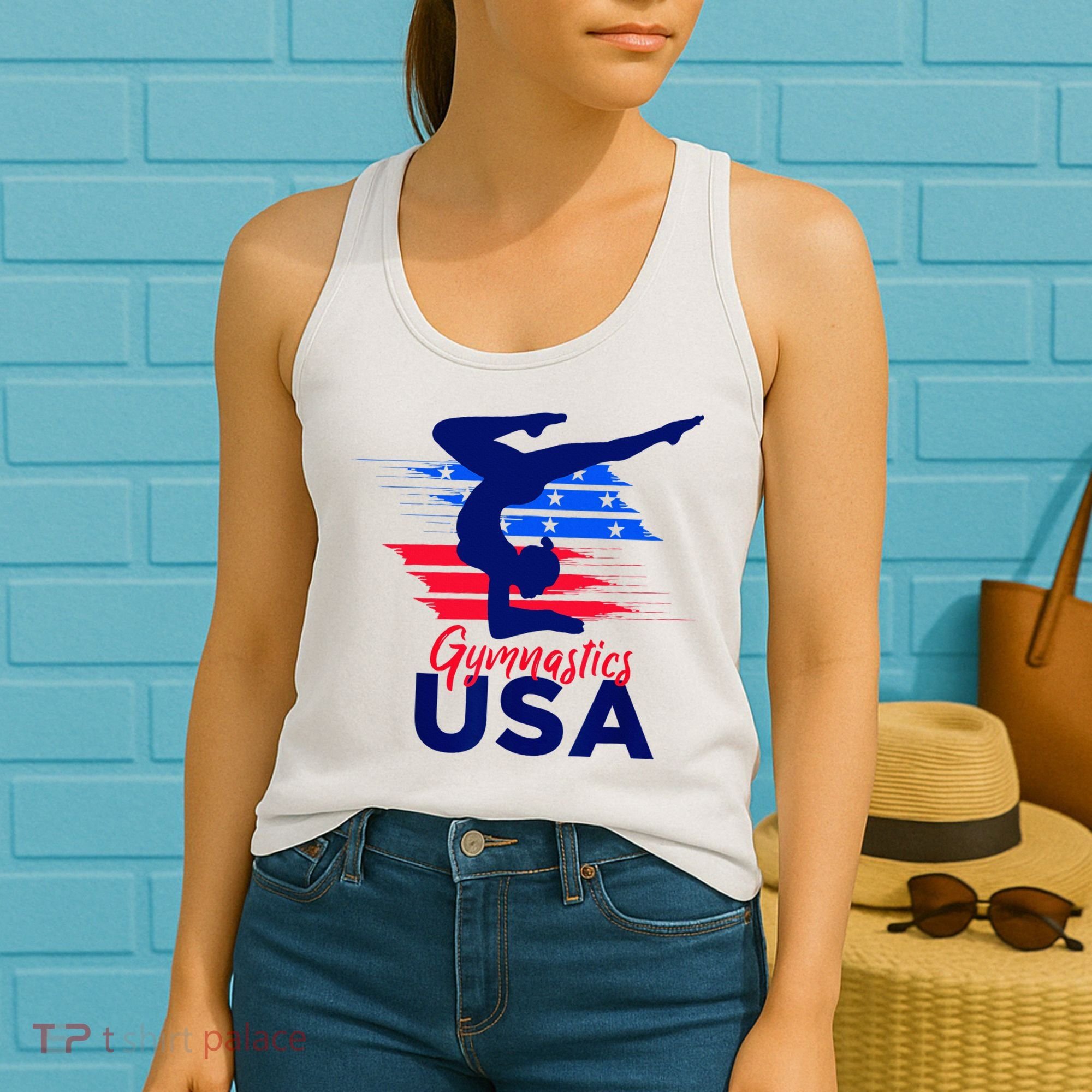 Usa Flag Gymnastics Usa Support Women's Tank Top