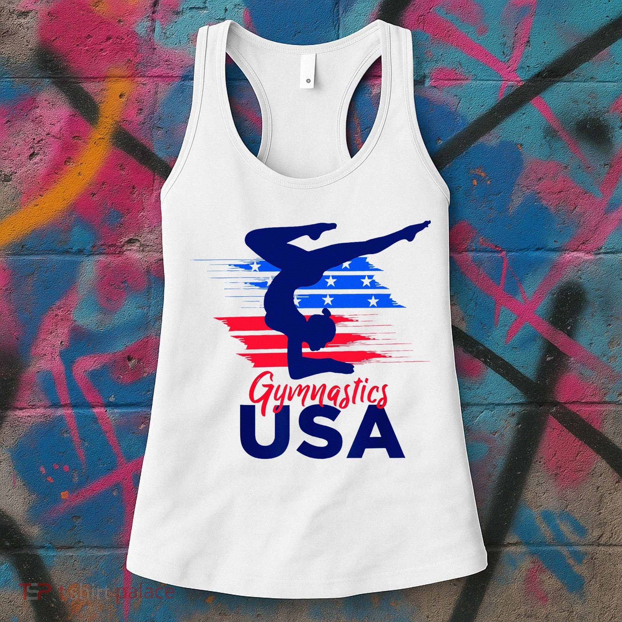 Usa Flag Gymnastics Usa Support Women's Tank Top