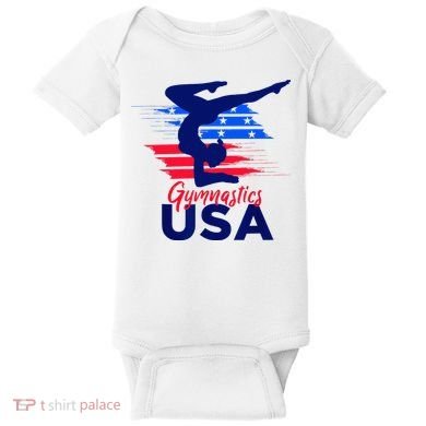 Usa Flag Gymnastics Usa Support Baby Bodysuit