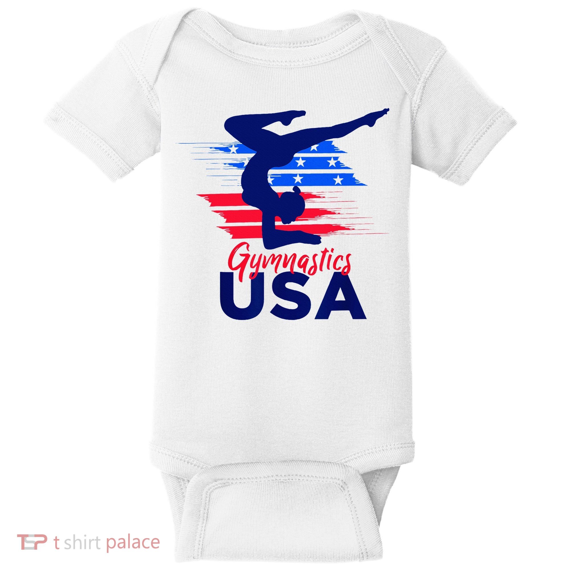 Usa Flag Gymnastics Usa Support Baby Bodysuit