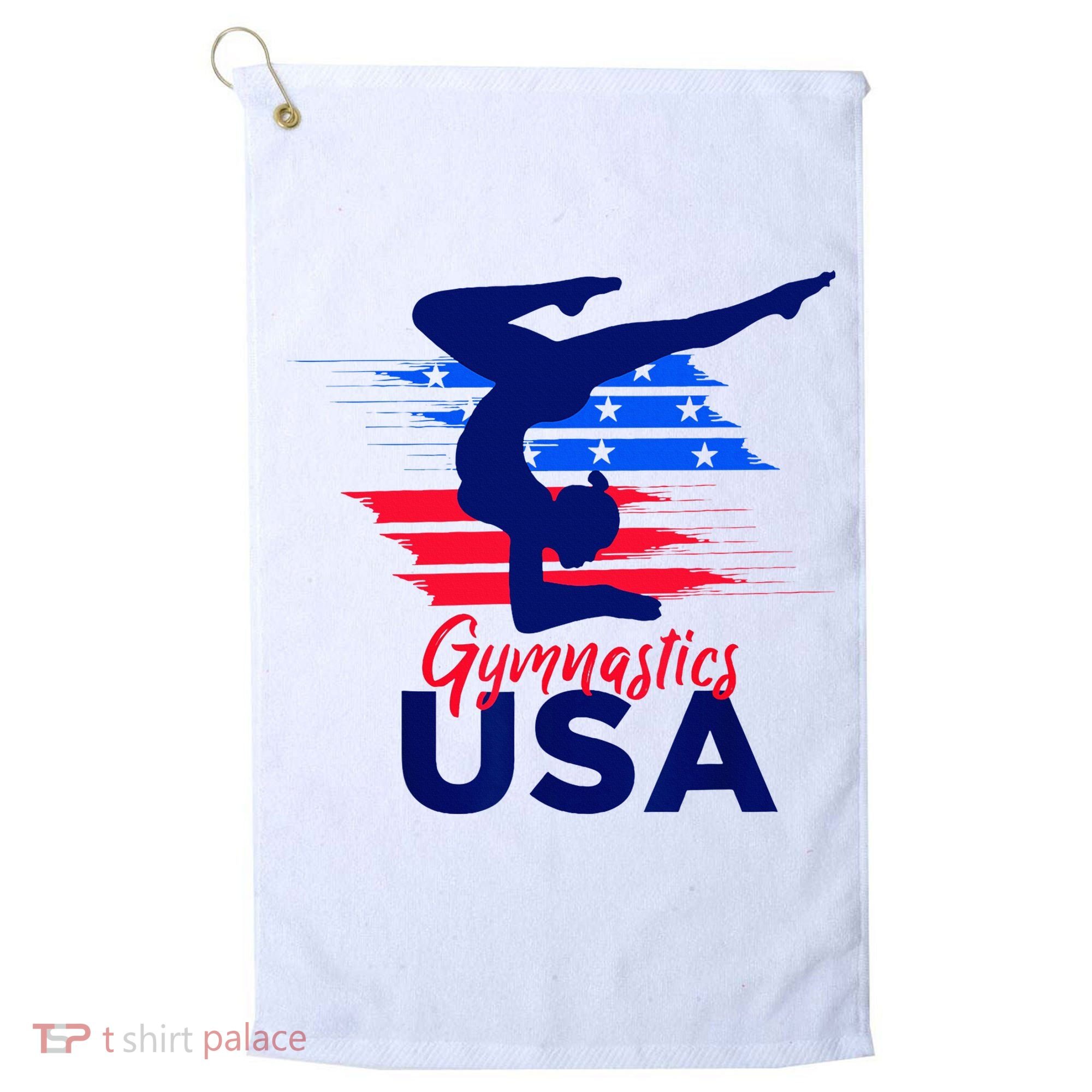 Usa Flag Gymnastics Usa Support Golf Towel