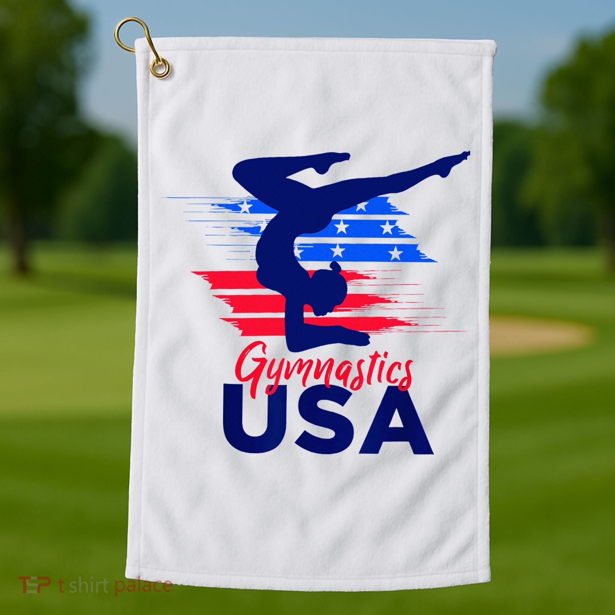 Usa Flag Gymnastics Usa Support Golf Towel
