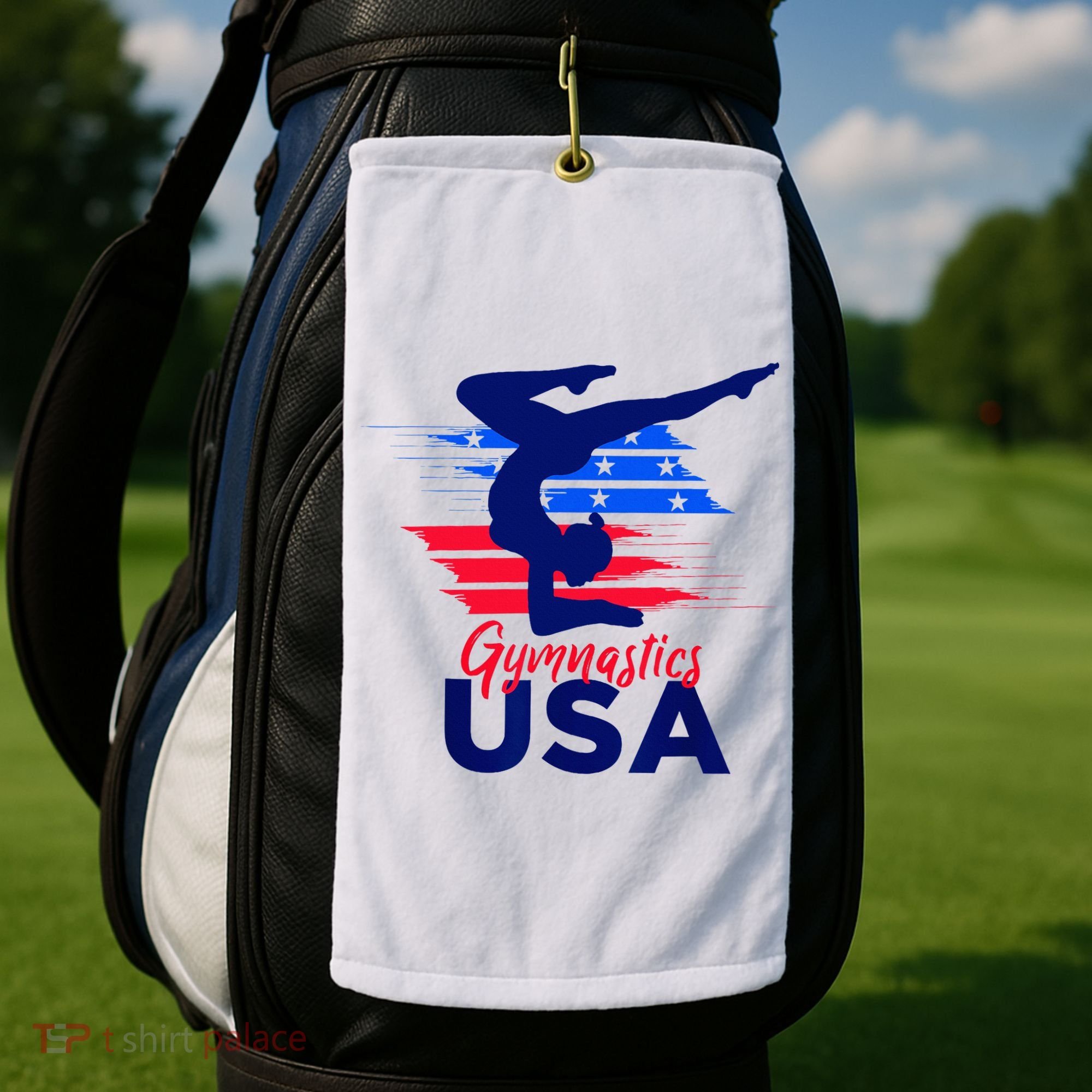 Usa Flag Gymnastics Usa Support Golf Towel