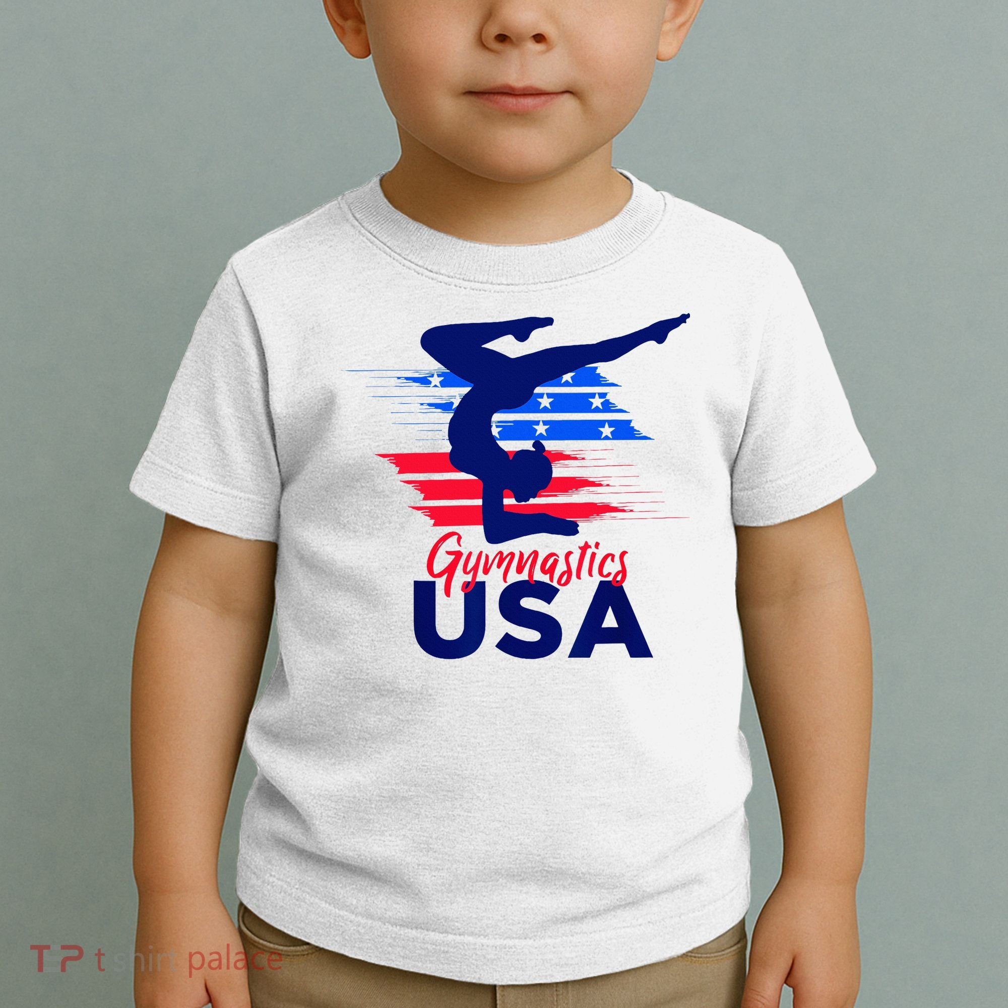 Usa Flag Gymnastics Usa Support Toddler T-Shirt