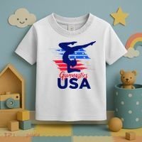 Usa Flag Gymnastics Usa Support Toddler T-Shirt thumb 3