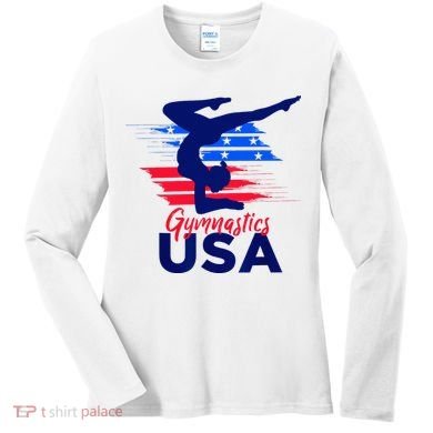 Usa Flag Gymnastics Usa Support Women's Long Sleeve Shirt