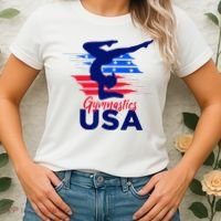Usa Flag Gymnastics Usa Support Women's T-Shirt thumb 2