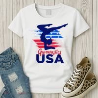 Usa Flag Gymnastics Usa Support Women's T-Shirt thumb 3