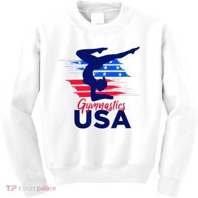 Usa Flag Gymnastics Usa Support Kids Sweatshirt