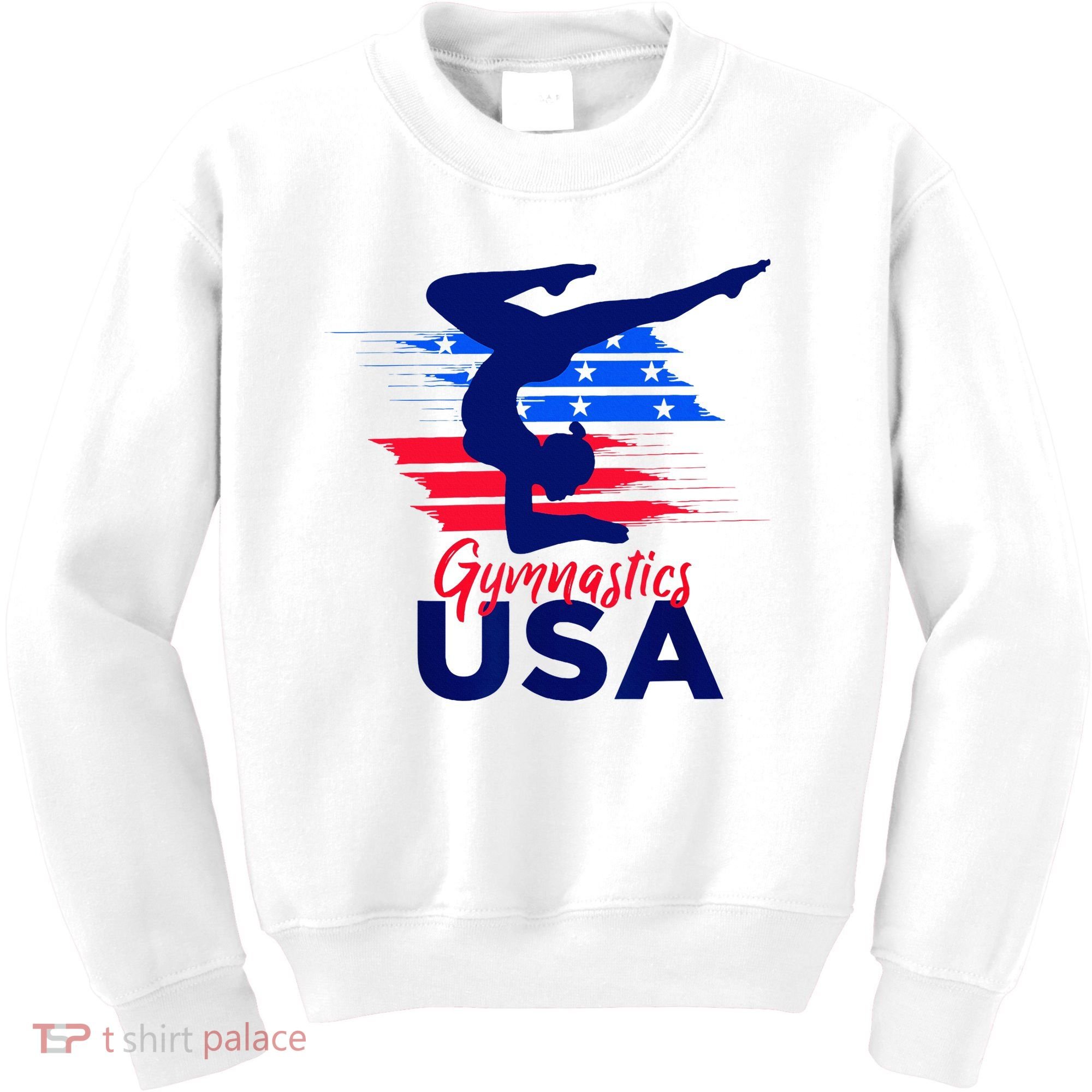 Usa Flag Gymnastics Usa Support Kids Sweatshirt