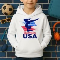 Usa Flag Gymnastics Usa Support Kids Hoodie thumb 2
