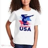 Usa Flag Gymnastics Usa Support Kids T-Shirt thumb 2