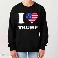 Usa Flags Heart I Love Trump Women's Sweatshirt thumb 0
