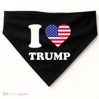 Usa Flags Heart I Love Trump USA-Made Doggie Bandana thumb 0