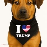 Usa Flags Heart I Love Trump USA-Made Doggie Bandana thumb 1