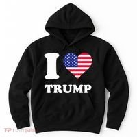 Usa Flags Heart I Love Trump Hoodie thumb 0