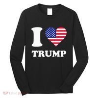 Usa Flags Heart I Love Trump Long Sleeve Shirt thumb 0