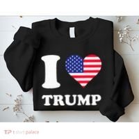 Usa Flags Heart I Love Trump Sweatshirt thumb 2
