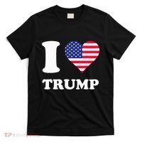 Usa Flags Heart I Love Trump T-Shirt thumb 0