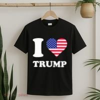Usa Flags Heart I Love Trump T-Shirt thumb 2