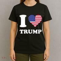 Usa Flags Heart I Love Trump T-Shirt thumb 4