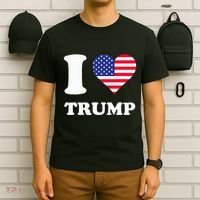 Usa Flags Heart I Love Trump T-Shirt thumb 6