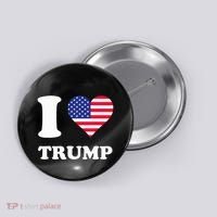 Usa Flags Heart I Love Trump Button thumb 0
