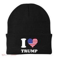 Usa Flags Heart I Love Trump Beanie thumb 0