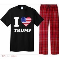Usa Flags Heart I Love Trump Pajama Set thumb 0