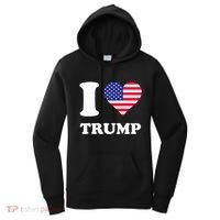 Usa Flags Heart I Love Trump Women's Hoodie thumb 0