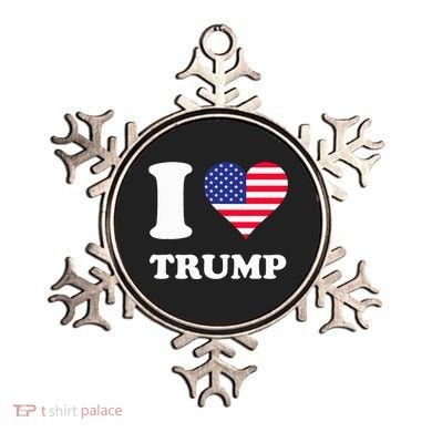 Usa Flags Heart I Love Trump Ornament