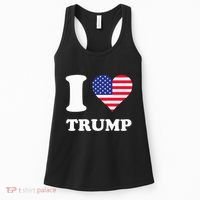 Usa Flags Heart I Love Trump Women's Tank Top thumb 0