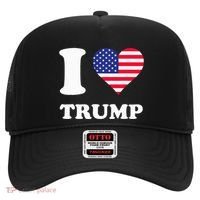 Usa Flags Heart I Love Trump Hat thumb 0
