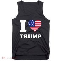 Usa Flags Heart I Love Trump Tank Top thumb 0