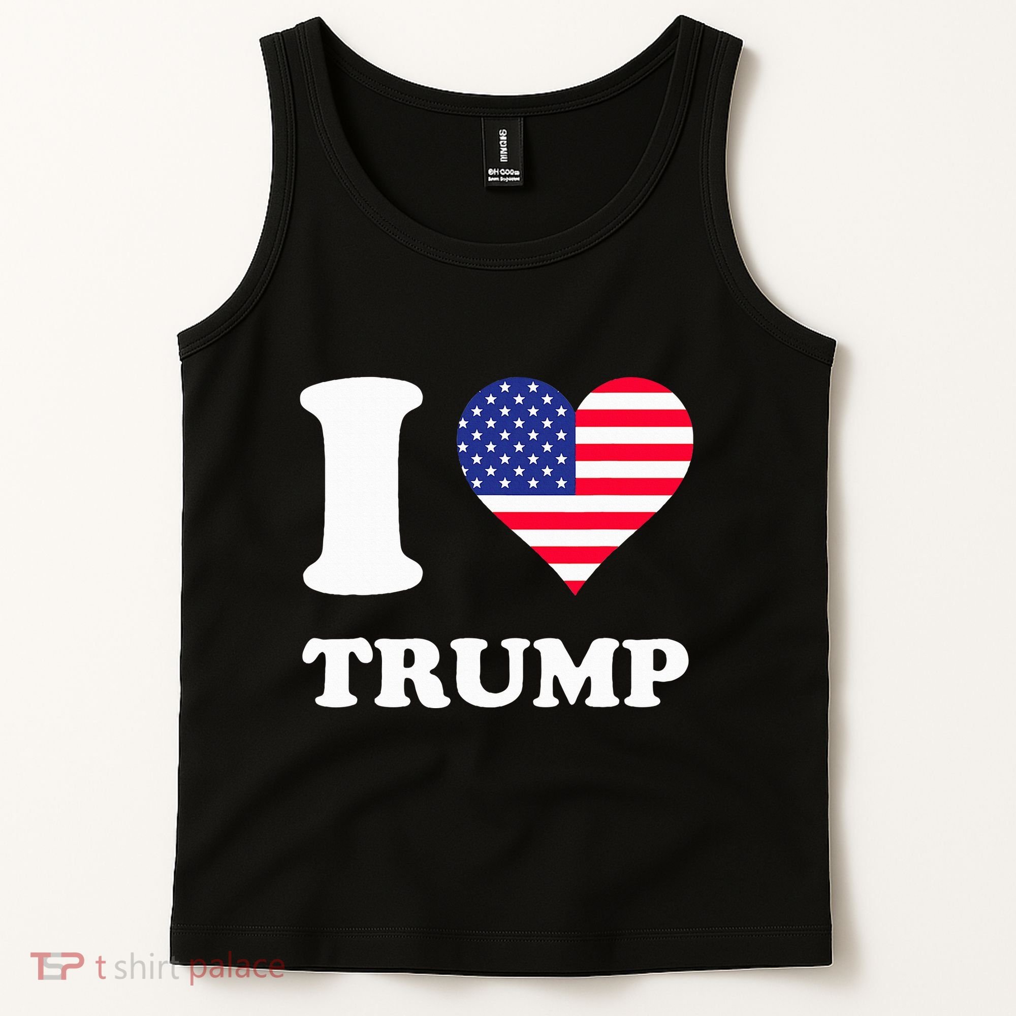 Usa Flags Heart I Love Trump Tank Top