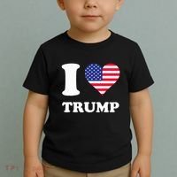 Usa Flags Heart I Love Trump Toddler T-Shirt thumb 2