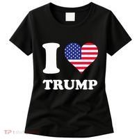 Usa Flags Heart I Love Trump Women's T-Shirt thumb 0