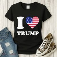 Usa Flags Heart I Love Trump Women's T-Shirt thumb 3