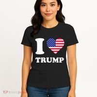 Usa Flags Heart I Love Trump Women's T-Shirt thumb 4